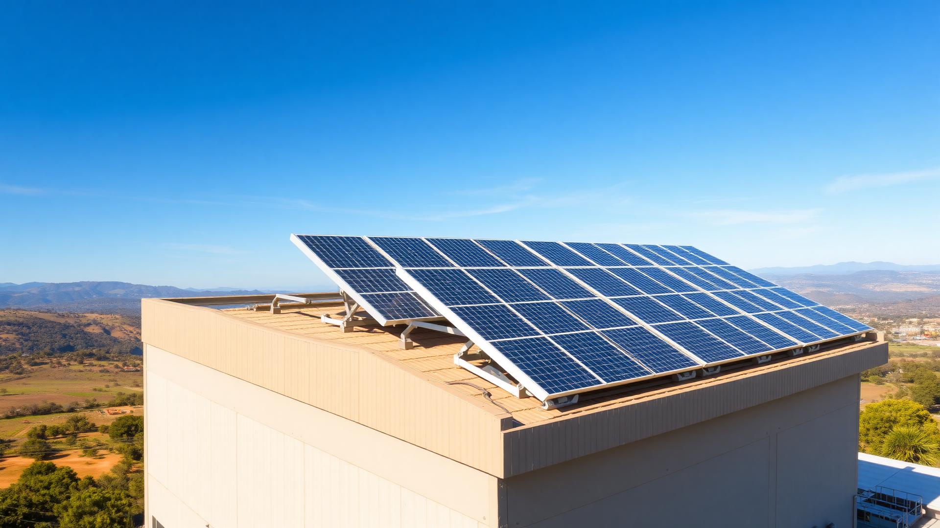 Solar panels on commercial building